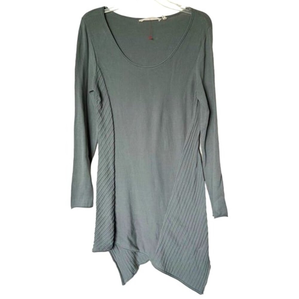Soft Surroundings Asymmetrical Knit Sweater Grey size Small